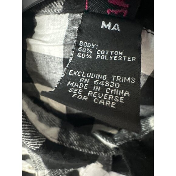 Vintage Y2K Women’s Plaid Shirt M Pearl Snap Buttons Western Pearl Snap - Picture 4 of 8